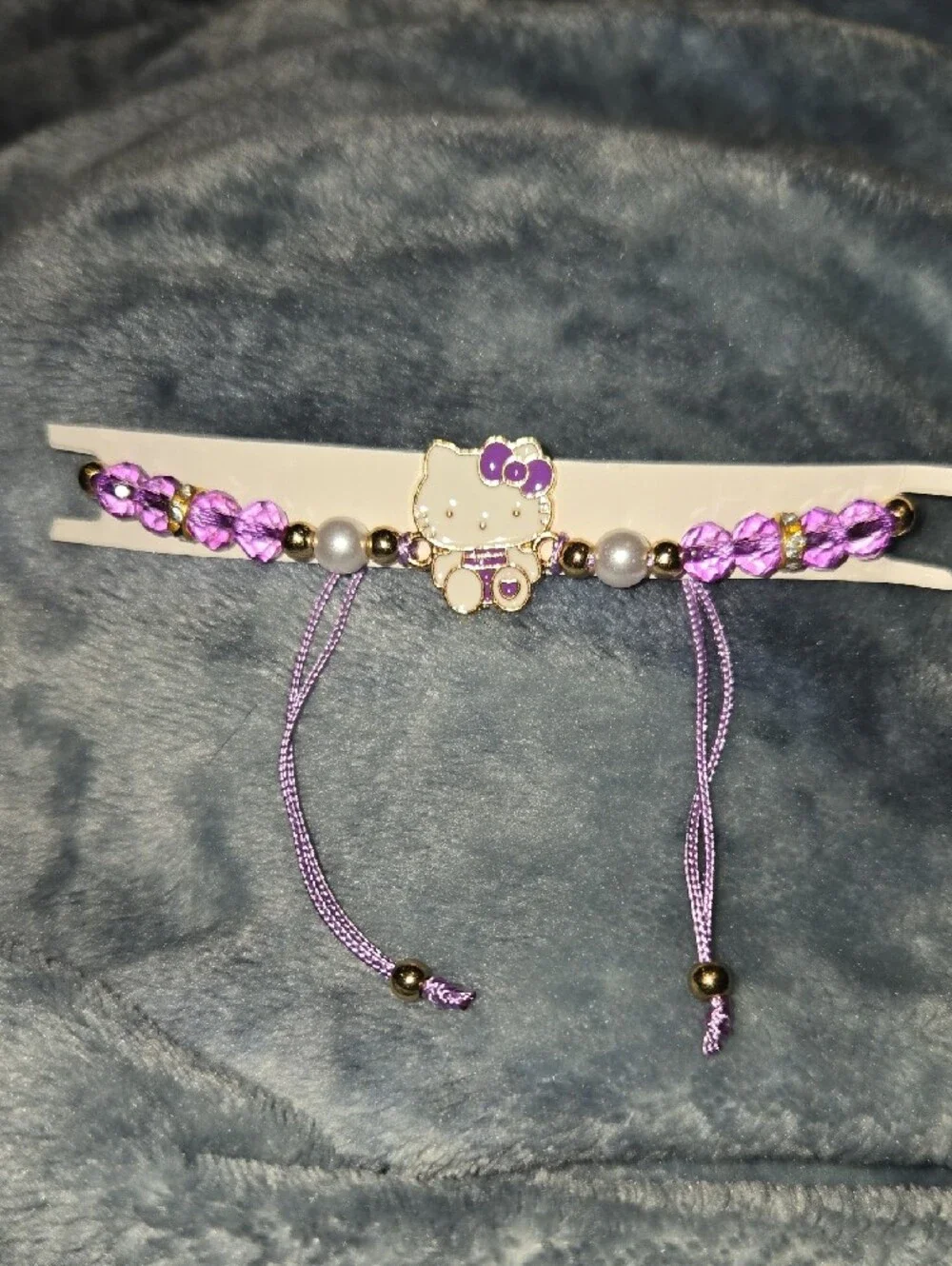 3/$10 Bundle Deals Hello Kitty Lavender Beaded Kids Hair Clip with Pearl Accents